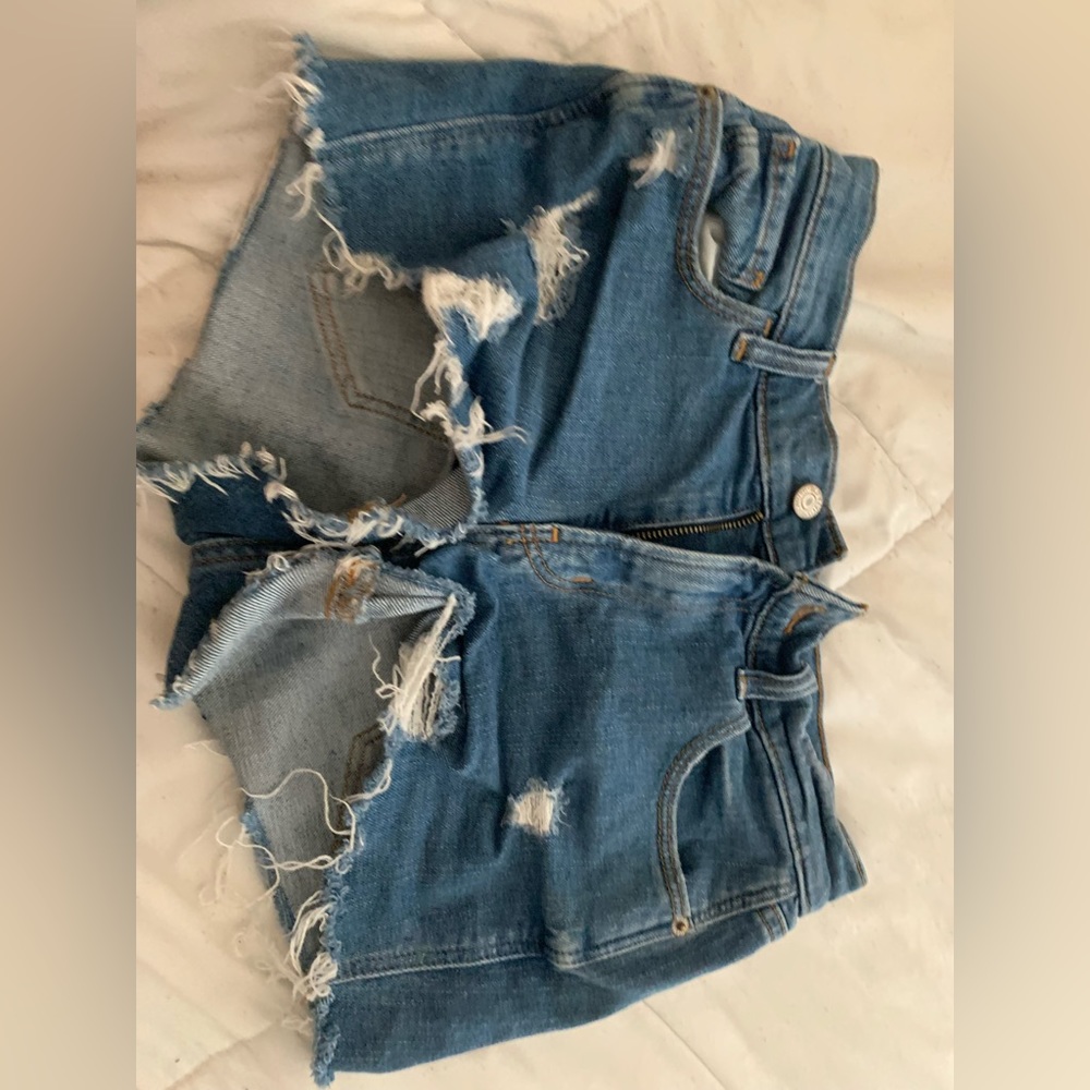 ripped boyfriend jean shorts   Size -S